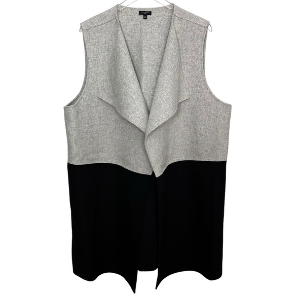 Talbots Plus 2X Wool Blend Color Block Longline Vest - Picture 2 of 8